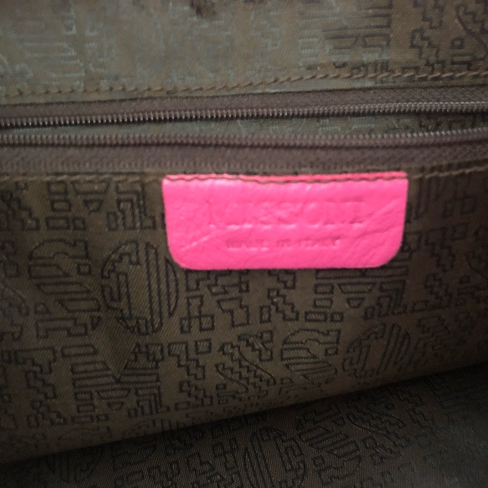 Missoni leather & wool bag. Pink, black, grey wool pattern, excellent condition - Picture 5 of 6